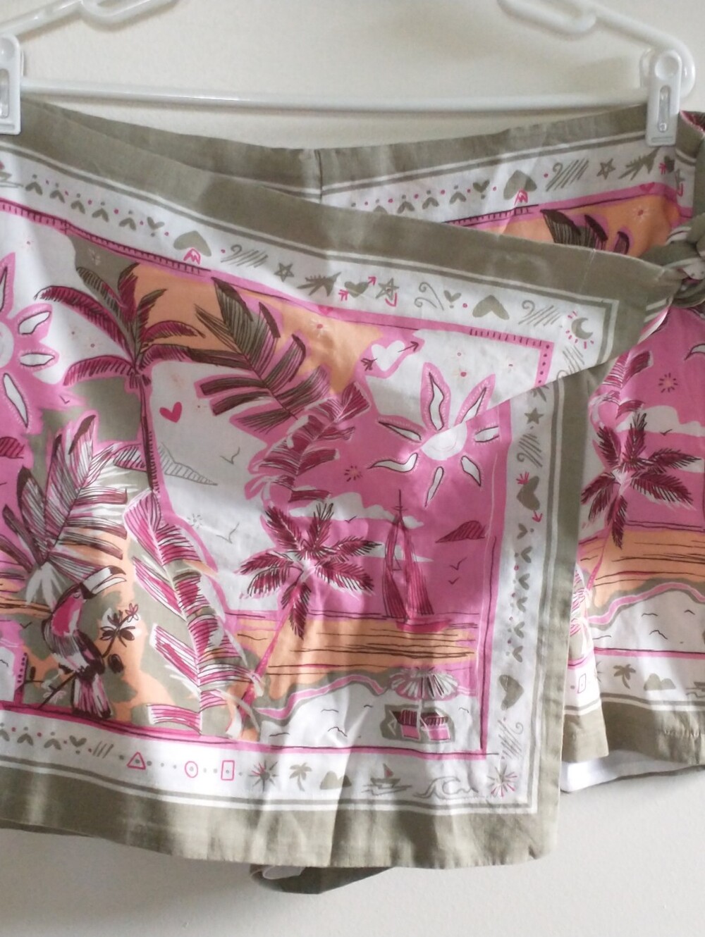 Ann Taylor LOFT Tropical Floral Beach Wrap Skirt-Shorts Skort 16 - Picture 4 of 13